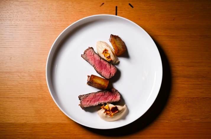 A medium well steak made by chef of Michelin recognized  Restaurant Navis