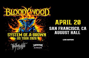 Promotional banner for Bloodywood: System Of A Brown Tour 2026.