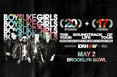 Promotional banner for BOYS LIKE GIRLS.