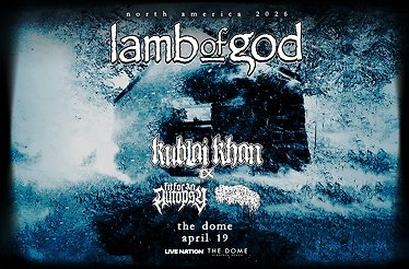Promotional banner for Lamb of God.