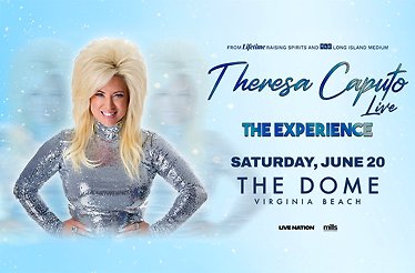 Promotional banner for Theresa Caputo Live: The Experience.