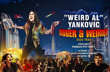 Promotional banner for Weird Al Yancovic