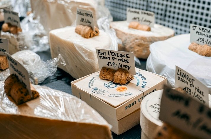 Test pieces of gourmet cheeses at The Winery.