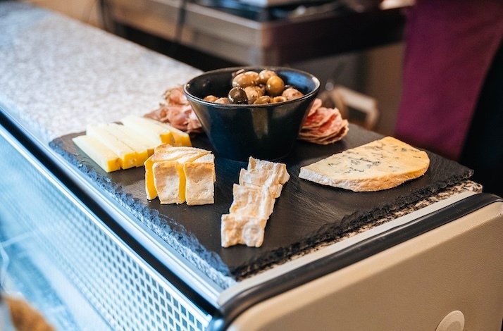 Wine pairing tray at The Winery.
