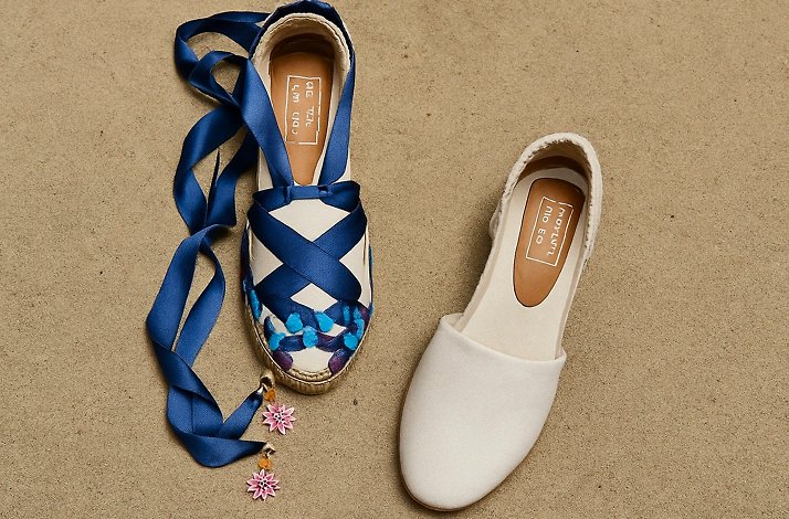 A close view of the handmade footwear.