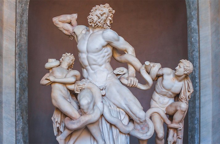 Laocoön and His Sons Statue by Agesander of Rhodes, Athenodoros of Rhodes, and Polydorus of Rhodes.  