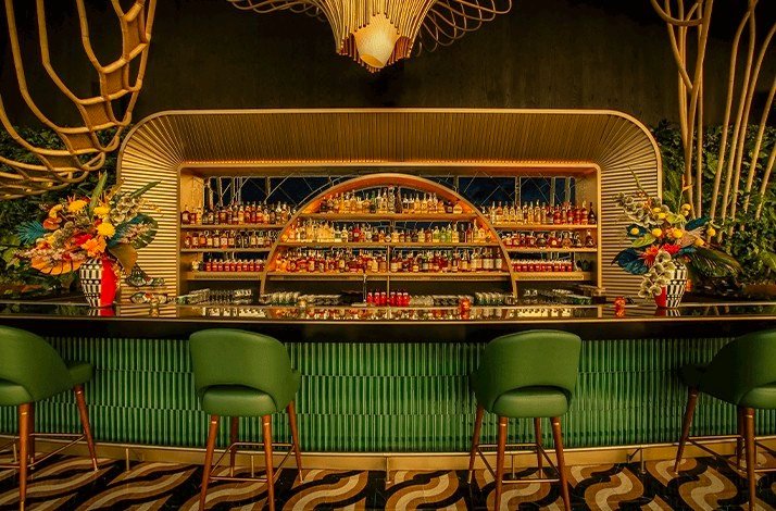 Sushibamba Singapore's bar area.