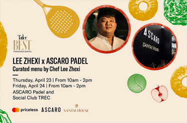 Tatler Best Takeover Series, featuring Lee Zhe Xi x Ascaro Padel, partnered with Priceless Mastercard, Ascaro and Santai House