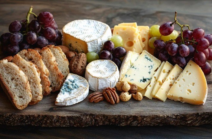 Cheese and bread platter served during the cruise along the Paraná River.