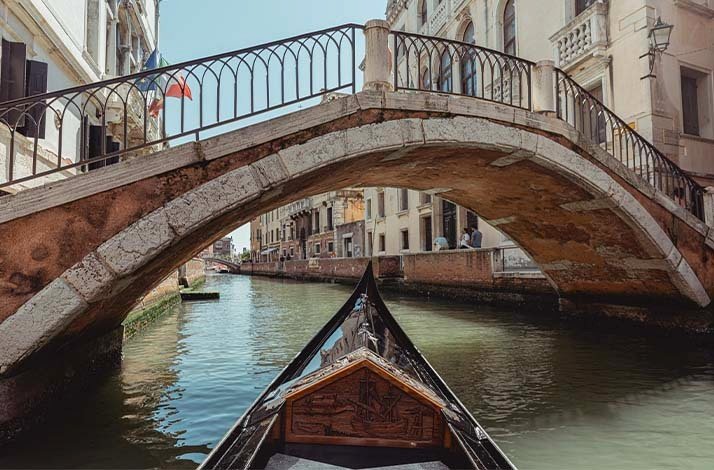 View from gondola on the bridge. 