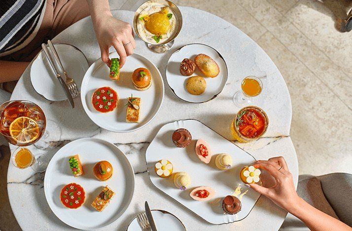 Plates of mouth-watering desserts at Park Hyatt Bangkok.