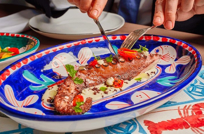 Interesting octopus tentacle dish at Park Hyatt Bangkok.