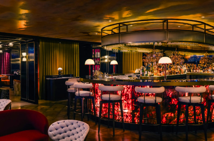 Interior of Qura Bar, an elegant and eclectic sensory destination located at the Regent Hong Kong.