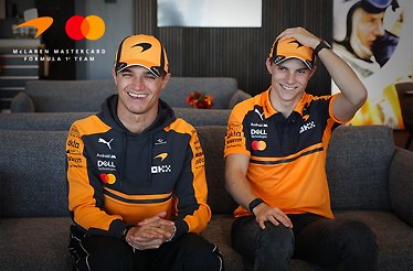 McLaren Formula 1 drivers Lando Norris and Oscar Piastri.