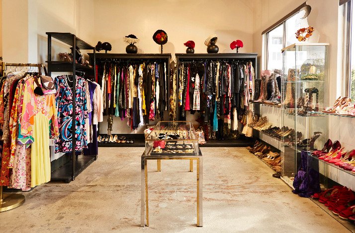 The Way We Wore showroom with vintage fashion archives from another angle.