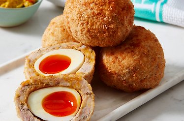 Scotch eggs prepared at Fortnum & Mason Piccadilly store.