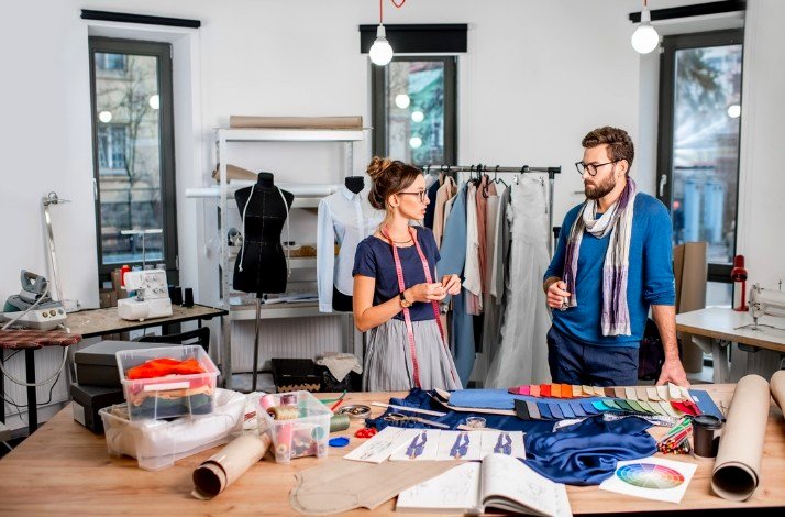 A couple of designers working in the Ana Livni studio