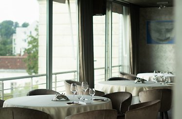 Dining area of the Langouste restaurant in Belgrade, Serbia.