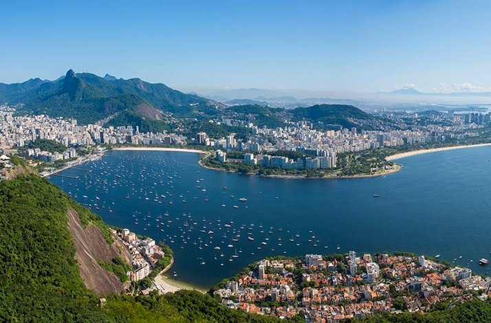 View of the Urca, a traditional neighborhood in the south zone of Rio de Janeiro that overlooks Guanabara Bay.