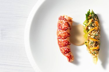 A dish served at SOURCE at Gilpin Hotel, an exceptional Michelin-starred dining destination.