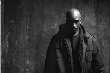 Black and white image of rapper Rakim.