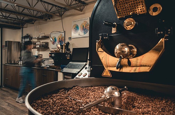 Large Coffee Roaster at Catación Publica.