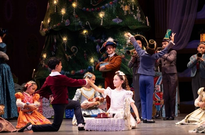 Celebrate George Balanchine's The Nutcracker® from the Chairman's Box: In Miami, Florida Actors of the Nutracker during the performance at the Miami City Ballet stage
