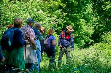 A group of people with a tour guide hiking during Zagreb Tour.