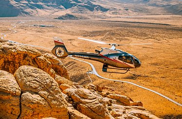 Fly over Red Rock Canyon at sunset
