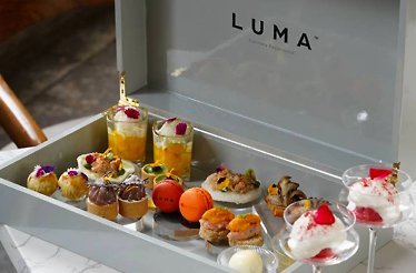 Fine selection of sweet treats, served at LUMA
