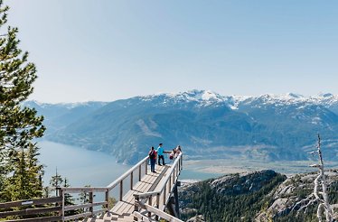 View of British Columbia's Coast Mountains during a tour of Whistler and Shannon Falls.