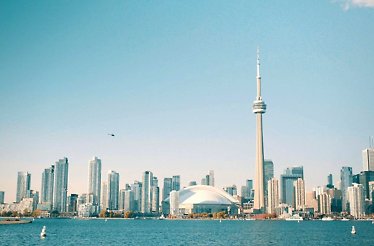 A view from the lake to the CN Tower
