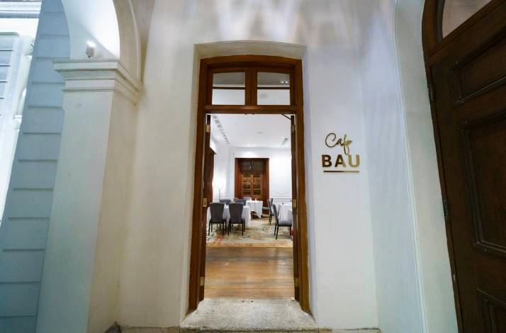 The entrance of Cafe Bau in Hong Kong