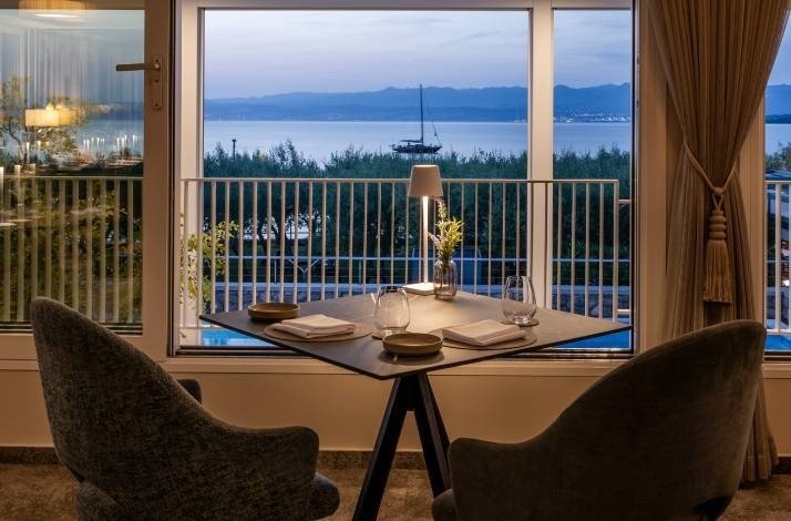 The interior of Restaurant Vila Rova on Krk, Croatia's largest island