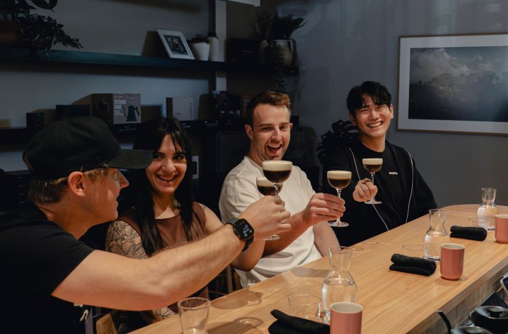 A group of persons enjoying a fine coffee
