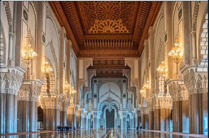 Inside view of Hassan II Mosque.