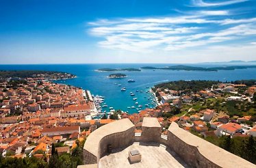 Bird's eye view on Hvar island in Croatia