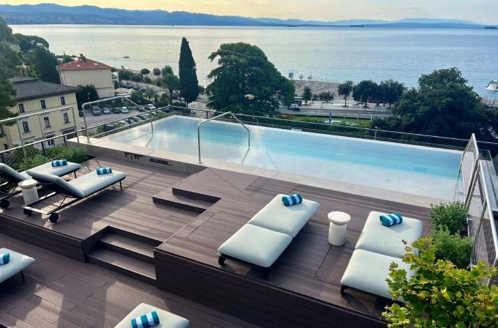 The outdoor pool at the Keight Hotel Opatija.