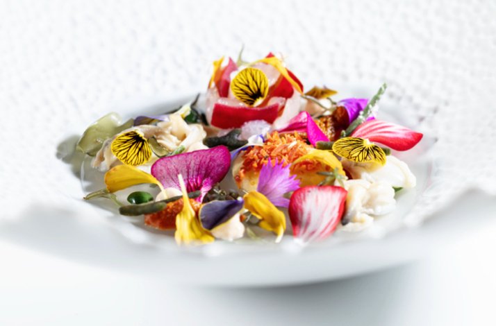 One of the dishes off the tasing menu cardholders will enjoy during private dining experience at Lasarte Restaurant.