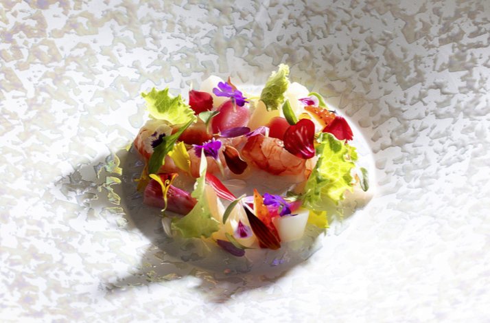 One of the dishes off the tasing menu cardholders will enjoy during private dining experience at Lasarte Restaurant.