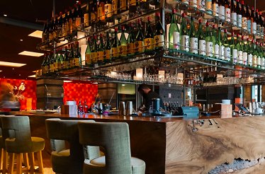 Bar counter of the Zuma Istanbul restaurant.