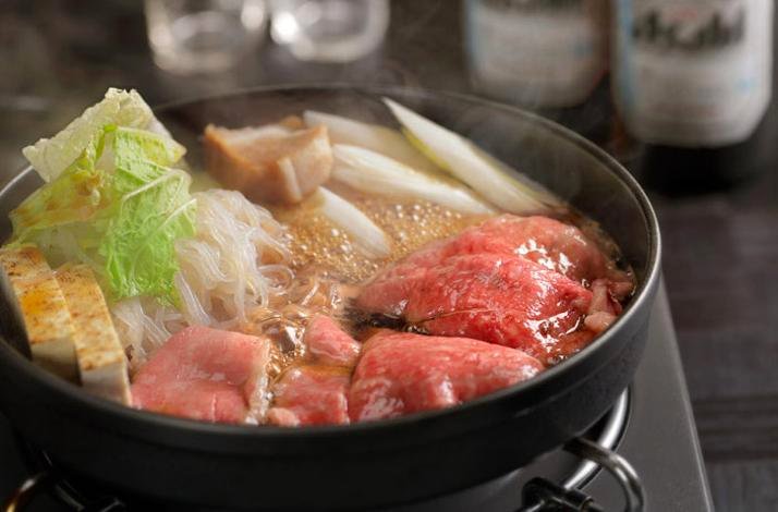 Premium sukiyaki served at Imahan Honten. 