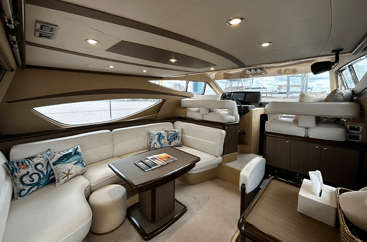 Interior of a private yacht