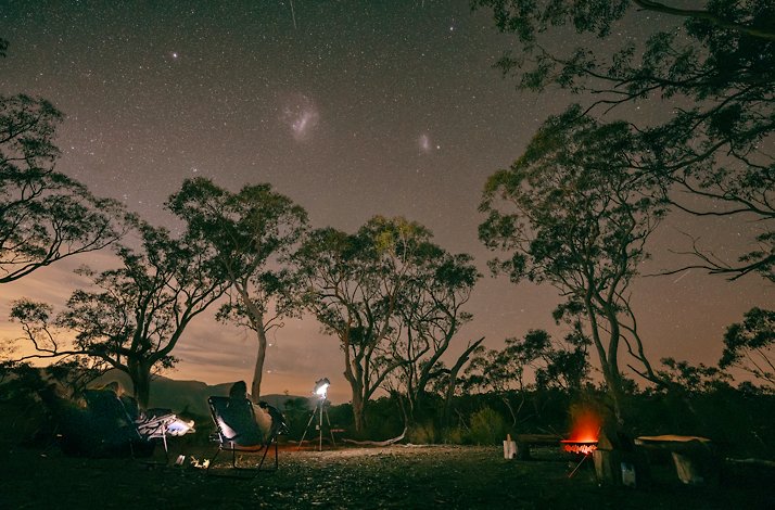 Stargazing with telescopes in the Blue Mountains, UNESCO World Heritage Site.