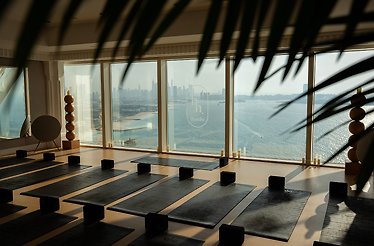 Elegant sunlit installations at HWH Studio, Dubai.