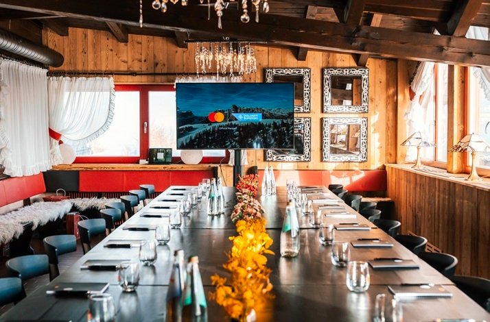 Dining area at Club Moritzino Corvara.