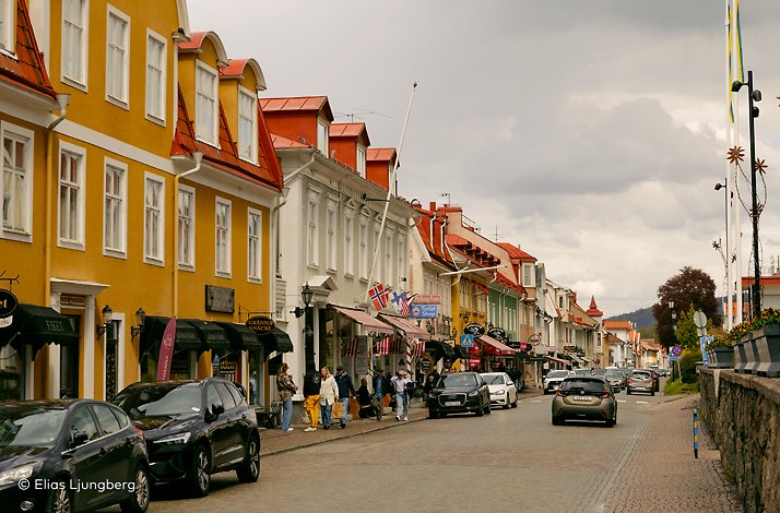 A view of the Polkapojkarna candy shop, located on the main street of Gränna, Sweden. ©Elias Ljunberg