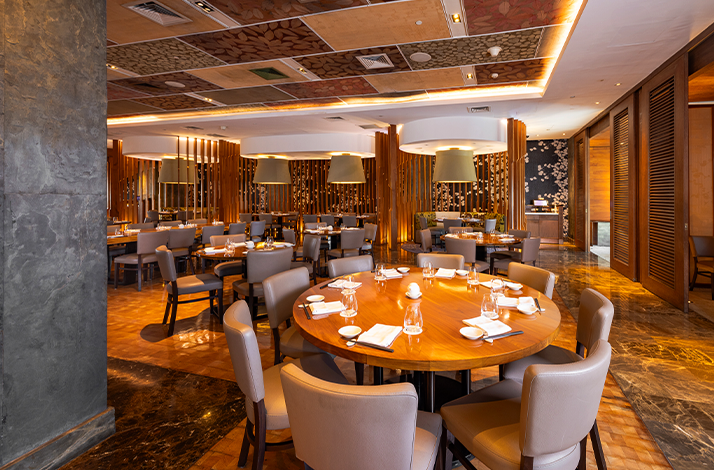 Dining area of the Nobu Manila restaurant, Manila, Philippines