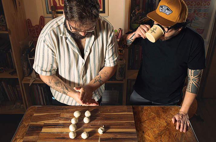 Tavo Garavato and Nicocina cooking Colombian dishes.