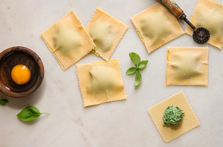 Spinach ravioli.